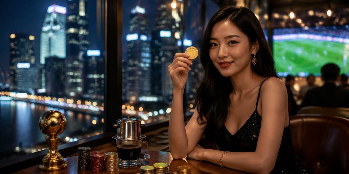 Người dùng tại Hà Nội theo dõi kết quả cá cược bóng đá trên điện thoại bên tách cà phê buổi sáng