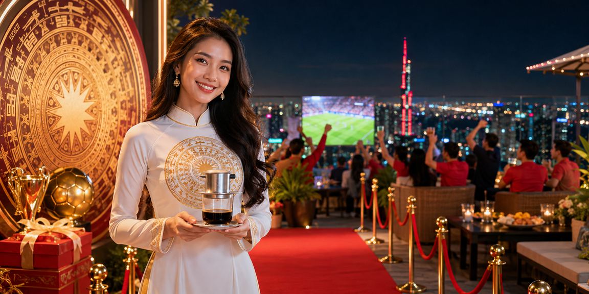 Người dùng TP.HCM theo dõi cược bóng đá và điểm VIP trên điện thoại bên cà phê