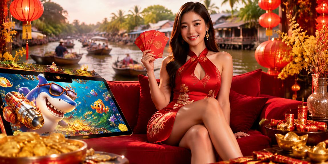Không khí lễ hội đèn lồng vùng Mekong bên game bắn cá, người dùng truy cập nền tảng cá cược trực tuyến