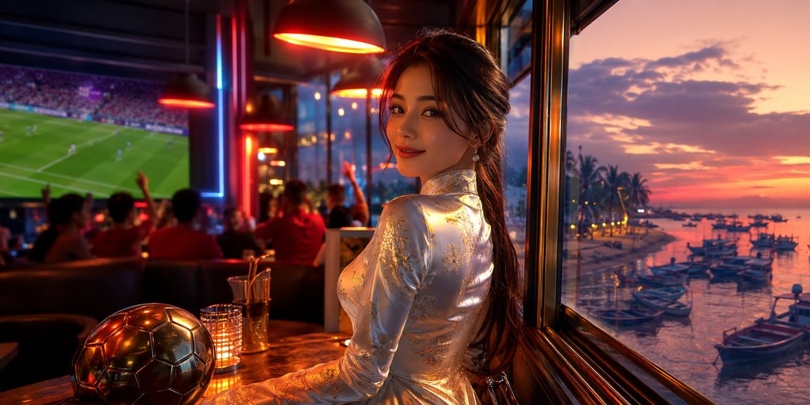 Người dùng tại Mũi Né theo dõi kèo bóng đá trực tuyến trong trang phục áo dài truyền thống